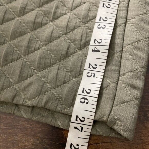 Zara women’s khaki green quilted high rise pull on trouser pants size medium - Picture 15 of 16